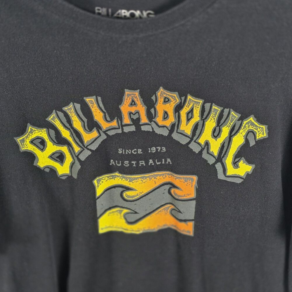 Billabong Men's Large Black Orange Graphic Print Short Sleeve T-Shirt - Picture 3 of 8